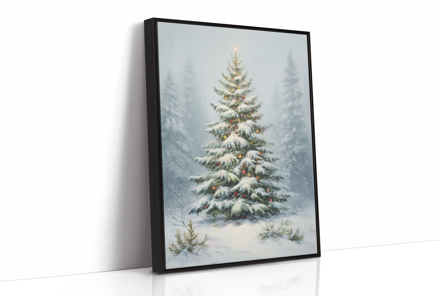 Snow Dusted Evergreen Keeps Watch