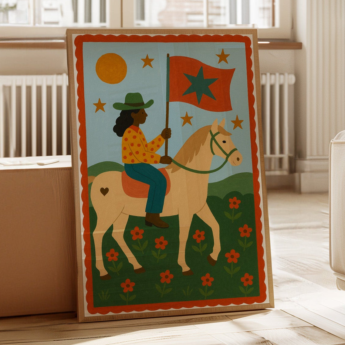 Star Rider in a Flowered Field