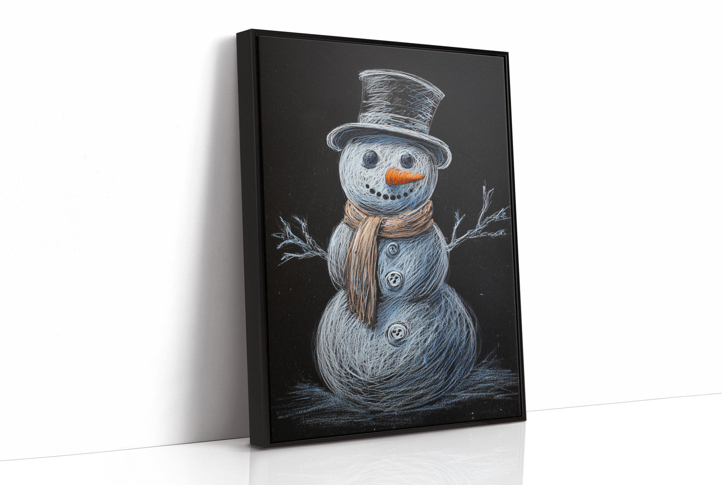 Snowman Tales On Winter Blackboard