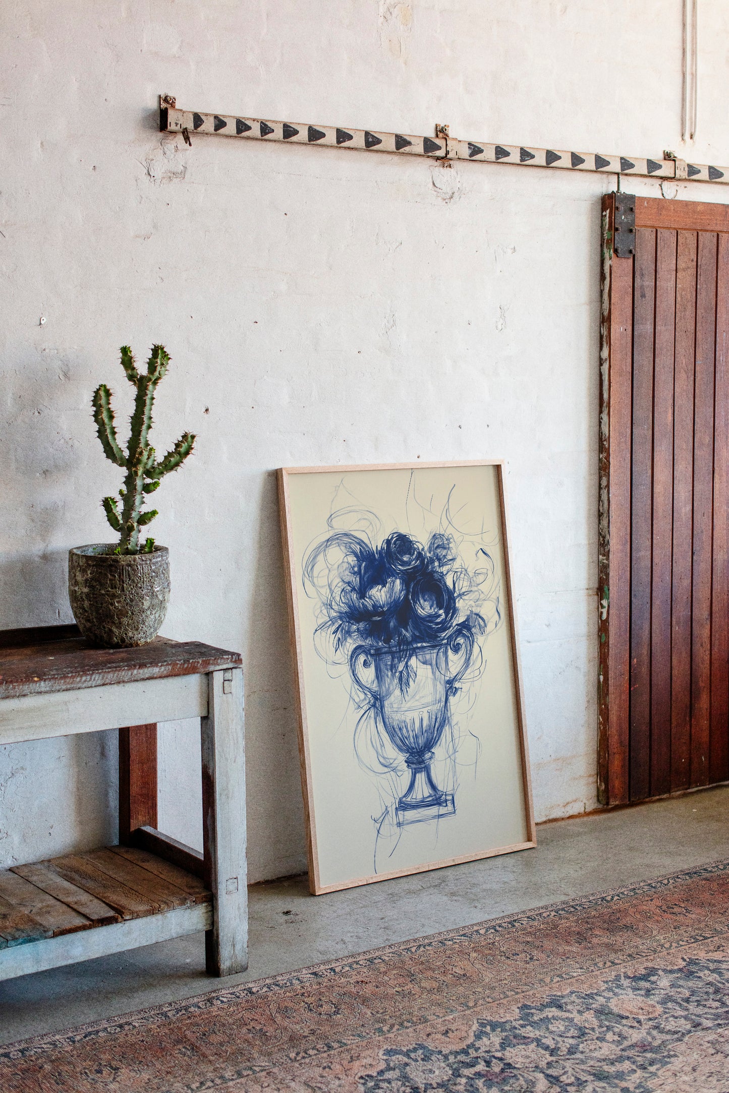 Indigo Roses Dance In Crystal Urn