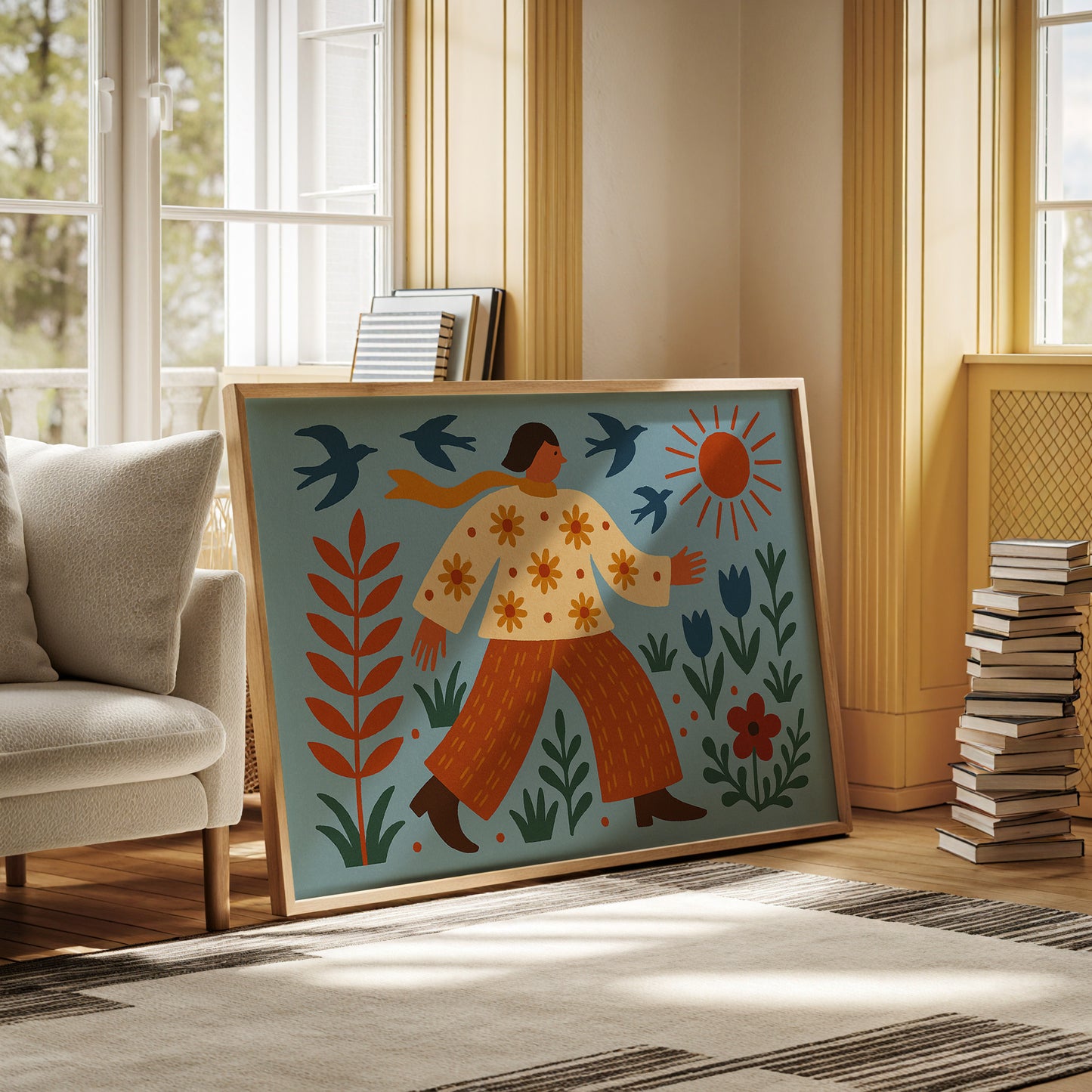 Sunlit Walk Through Wildflowers