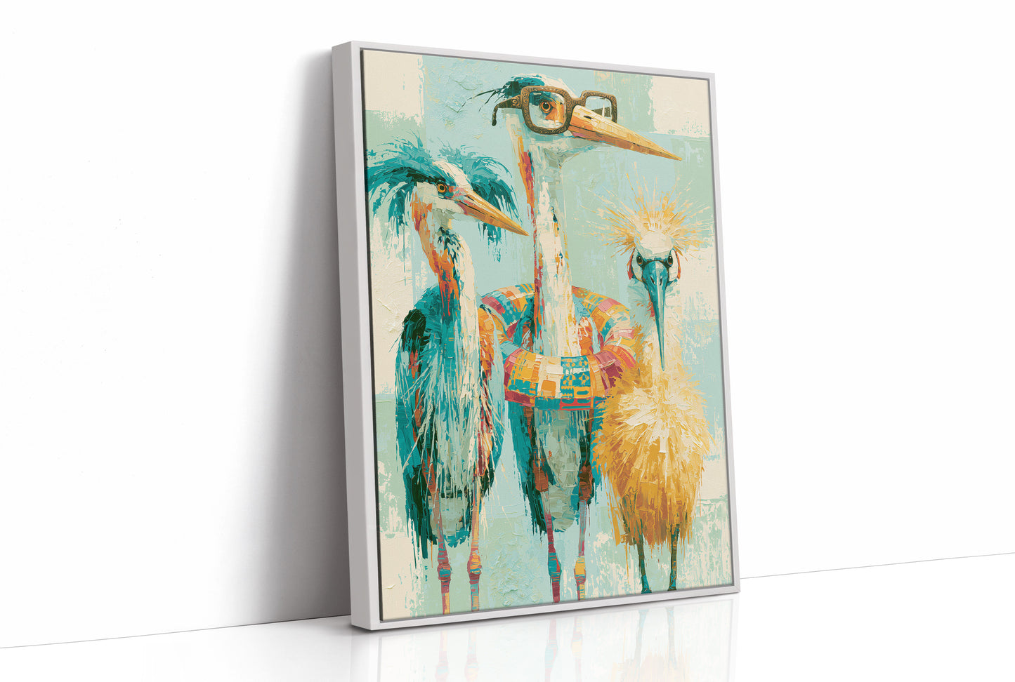 The Bespectacled Bird Trio: A Feathered Trio Portrait