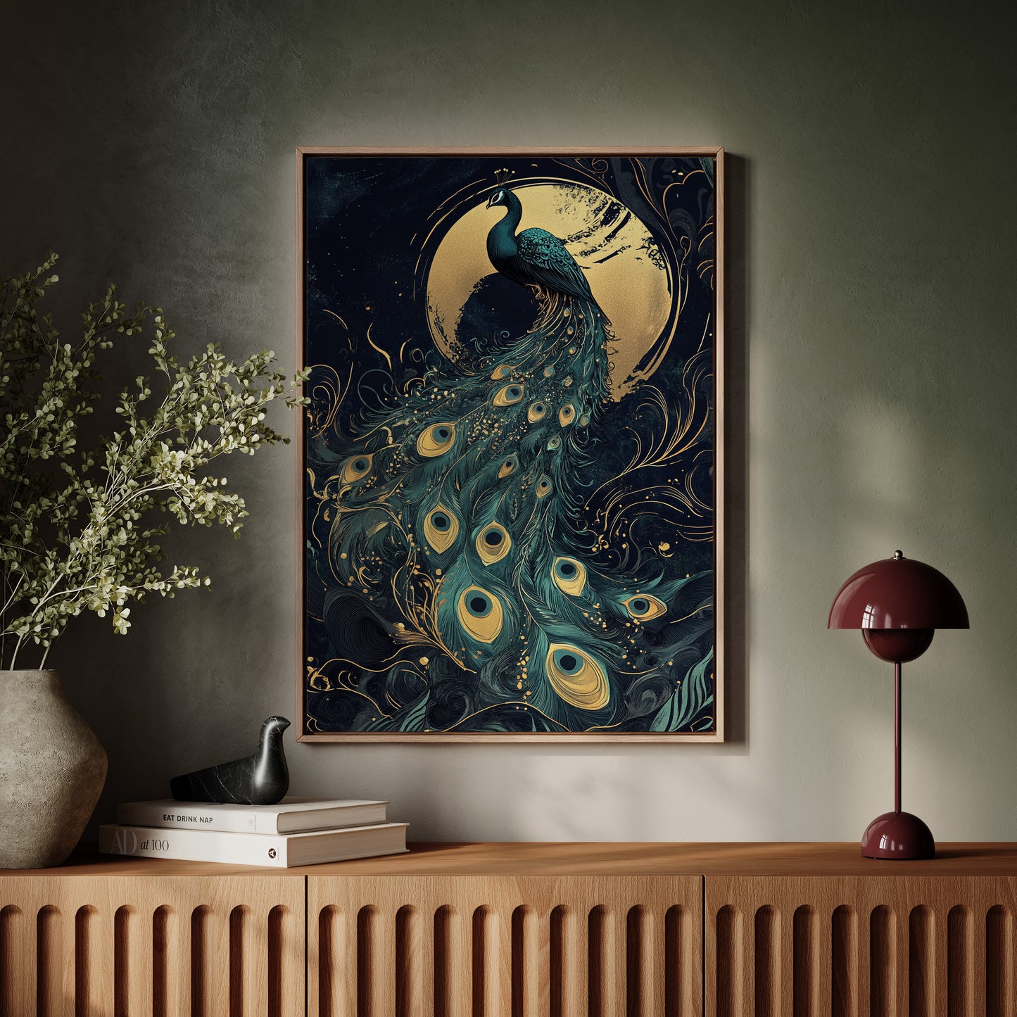 Moonlit Majesty in Gilded Plumes