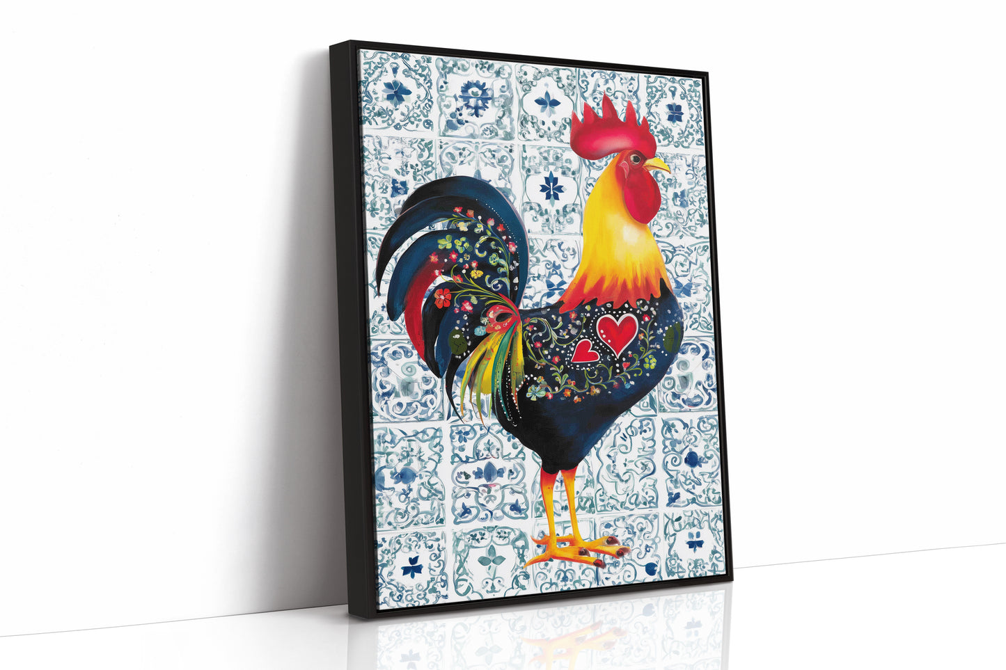 Morning Rooster Meets Portuguese Tiles