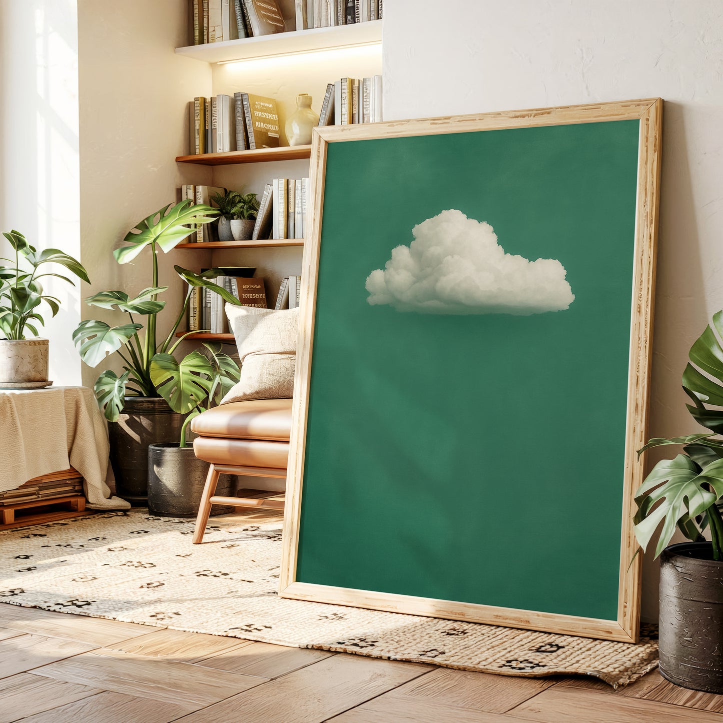 White Cloud on Emerald Sky