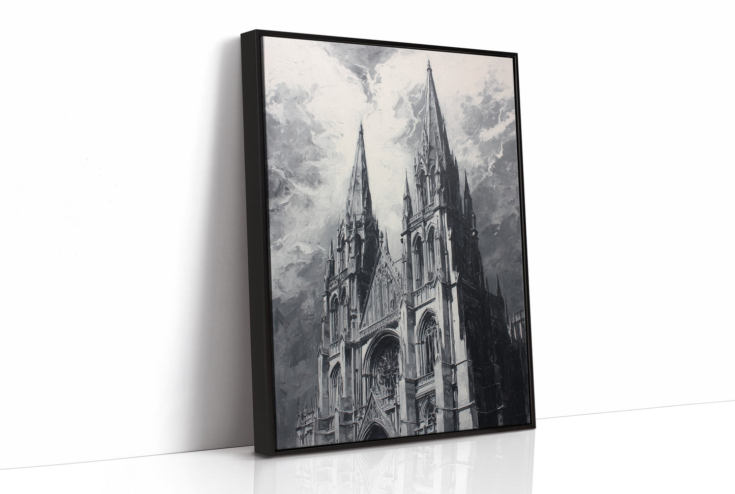 Ancient Spires Reach Stormy Heavens