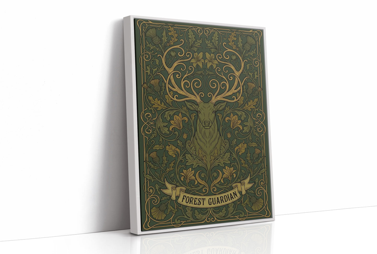 Forest Guardian: Art Nouveau Stag Pattern