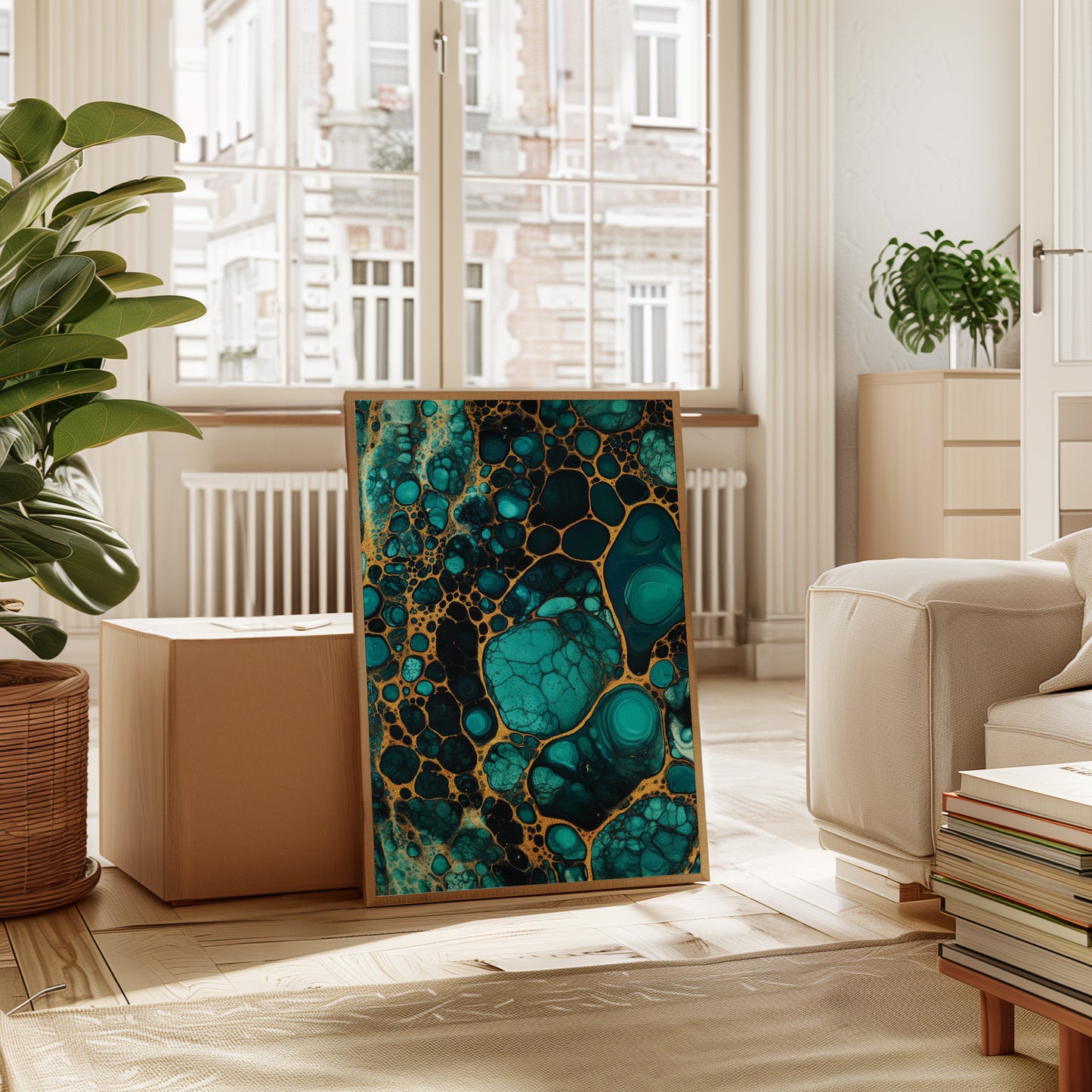 Electric Tides in Teal and Gold