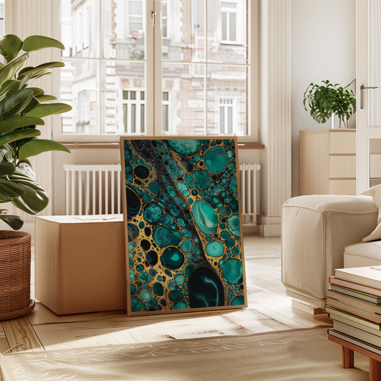 Golden Currents Beneath Turquoise Skin