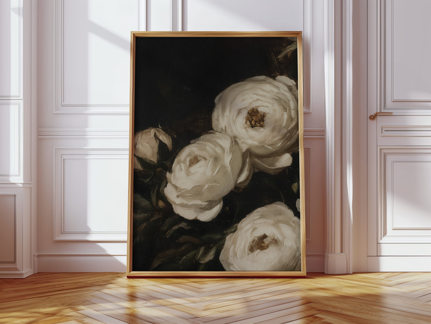 Ivory Roses in Baroque Shadow