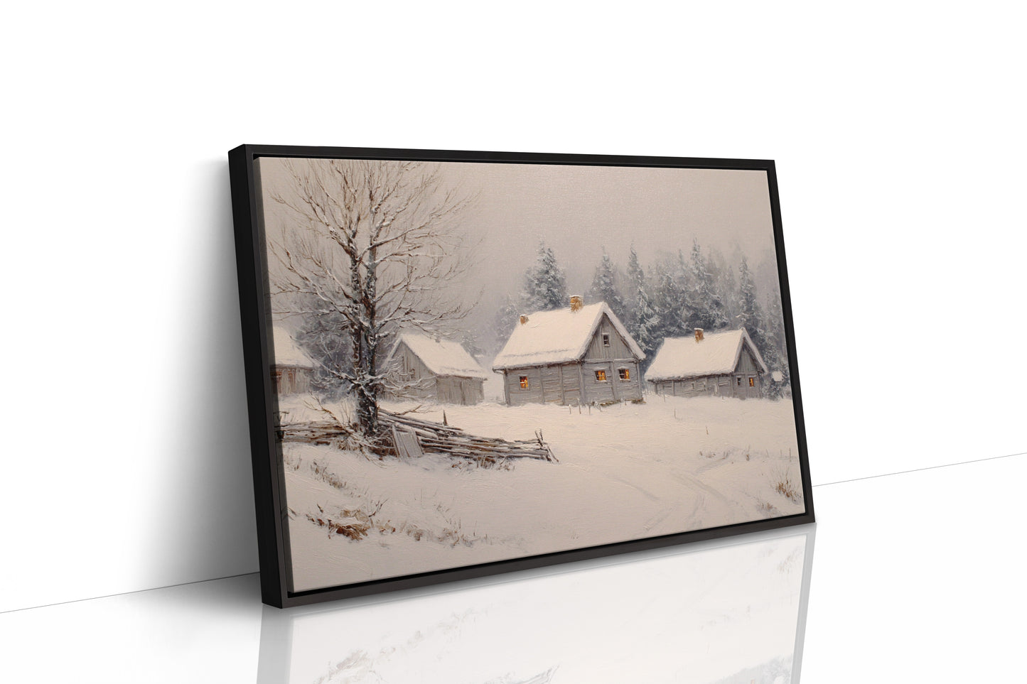 Cottages Beneath a Winter Veil