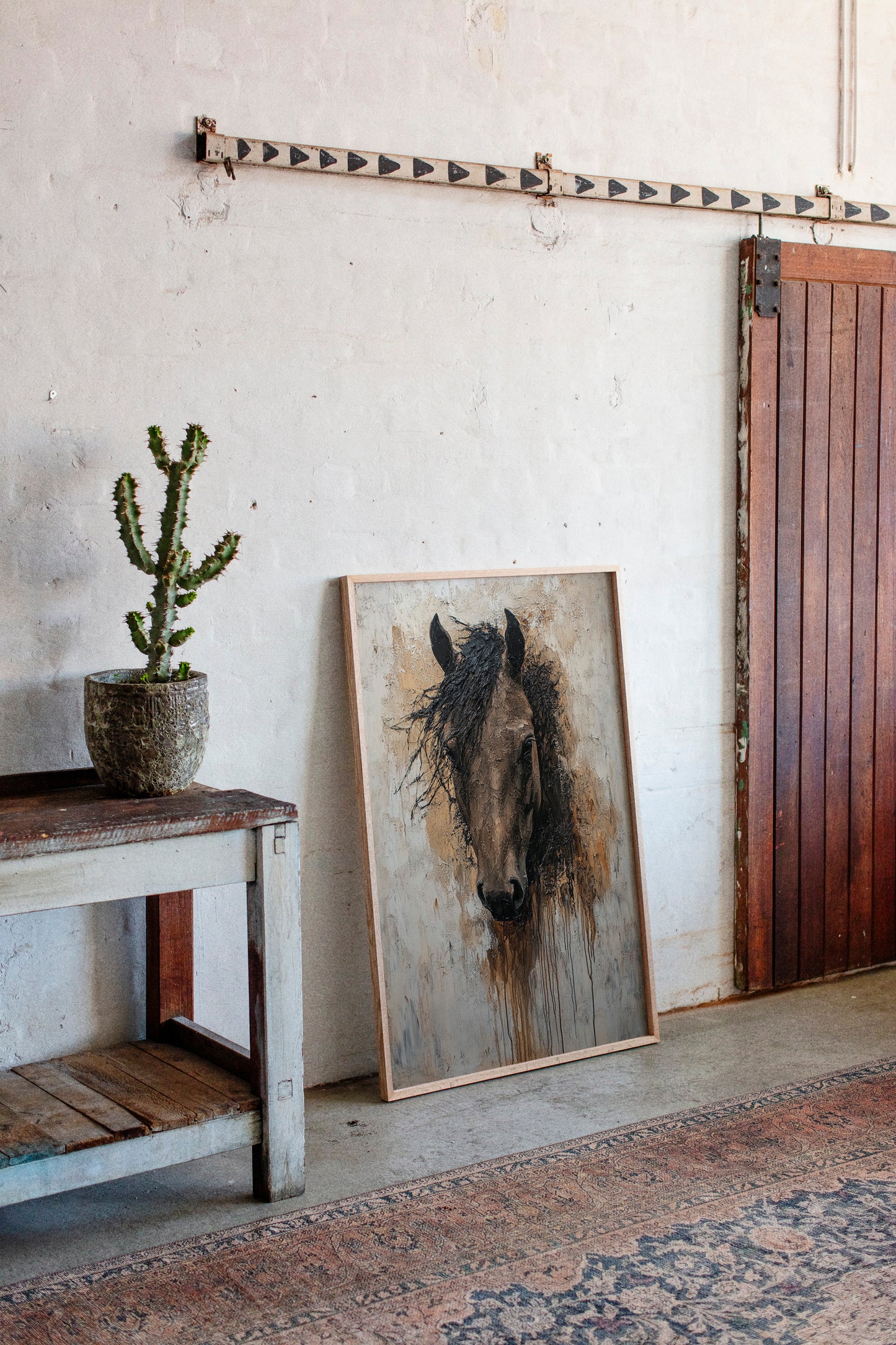 Rawhide Gaze Textured Horse Portrait