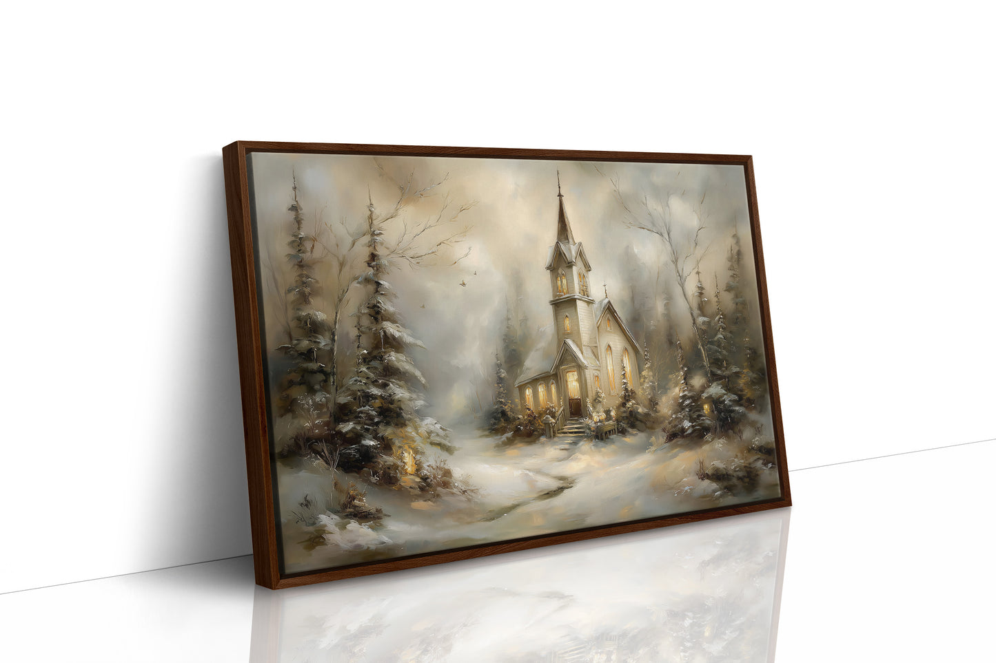 Sanctuary Glows Through Winter Mist