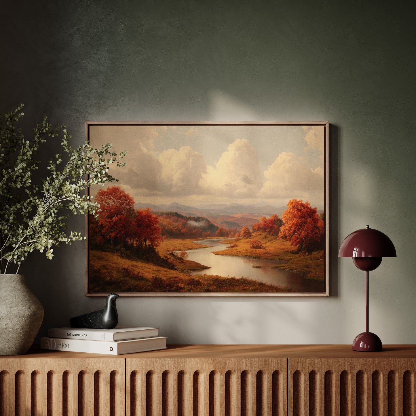 Autumn's Embrace Over Still Waters