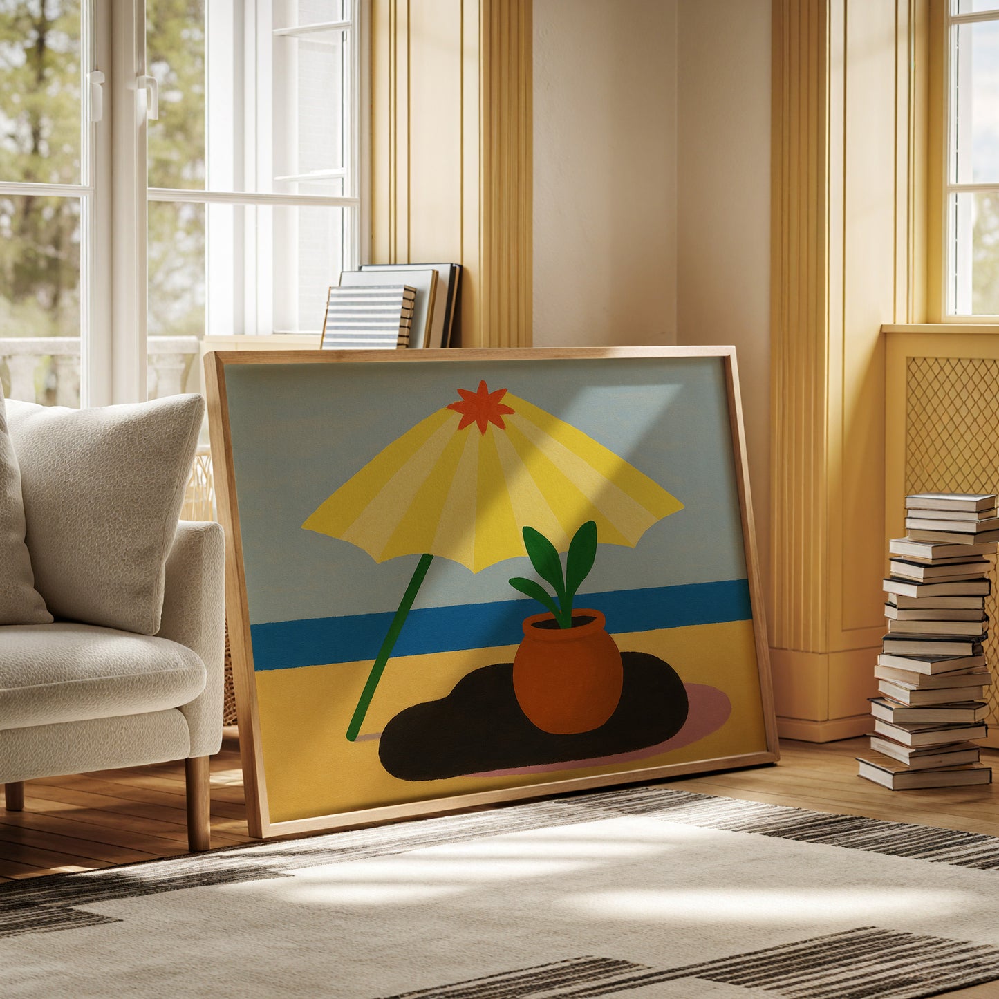 Sunshade and Terracotta by the Sea