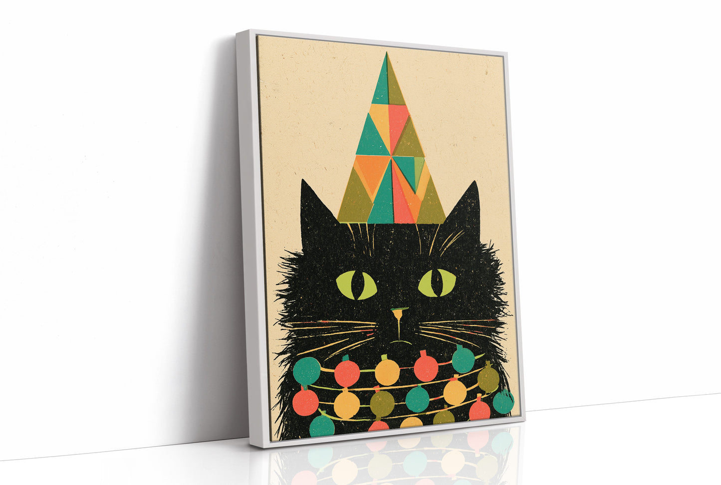 Geometric Christmas Cat