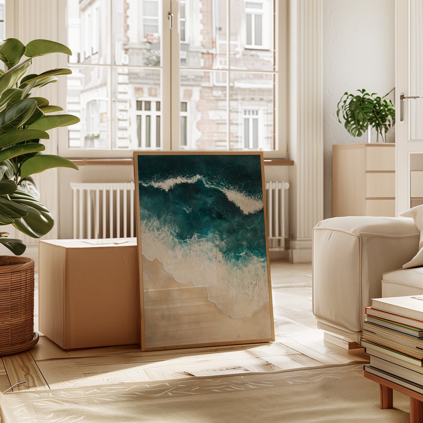 Waves Crashing on Sculpted Shore