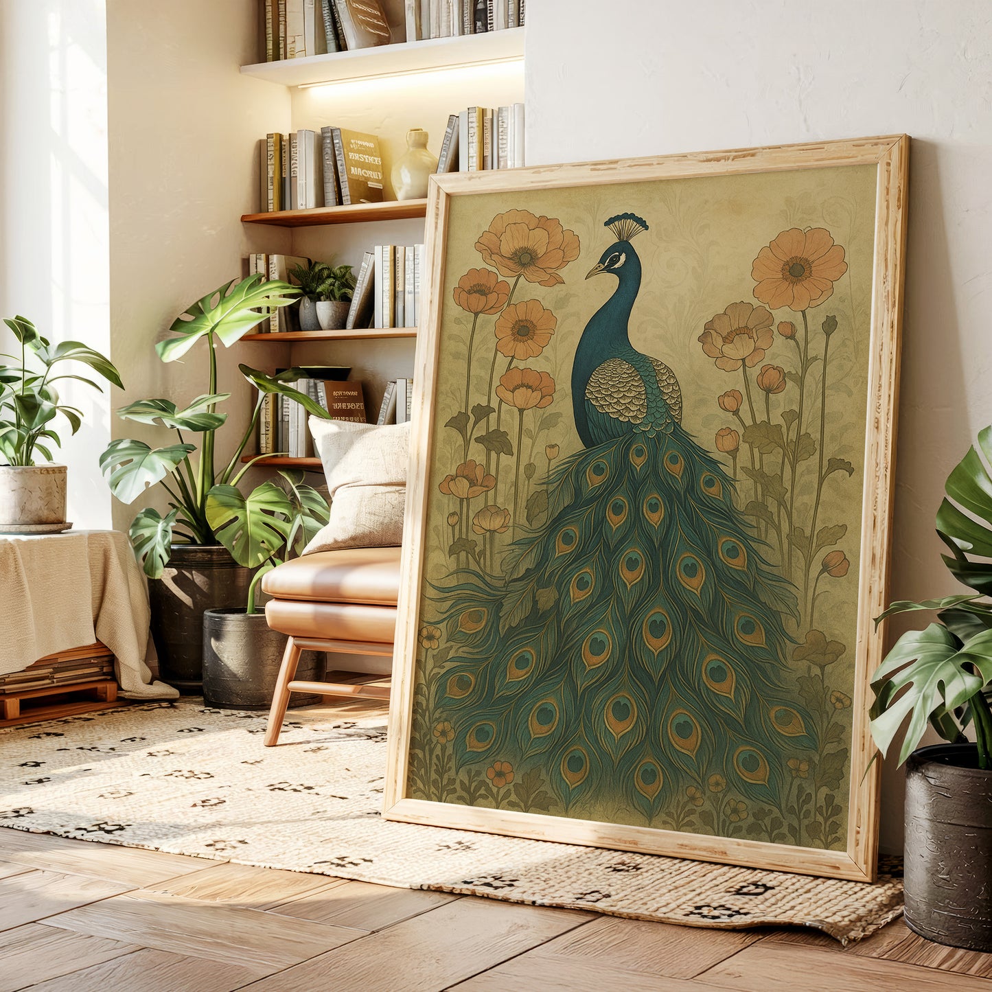 Garden Stillness with a Peacock's Gaze