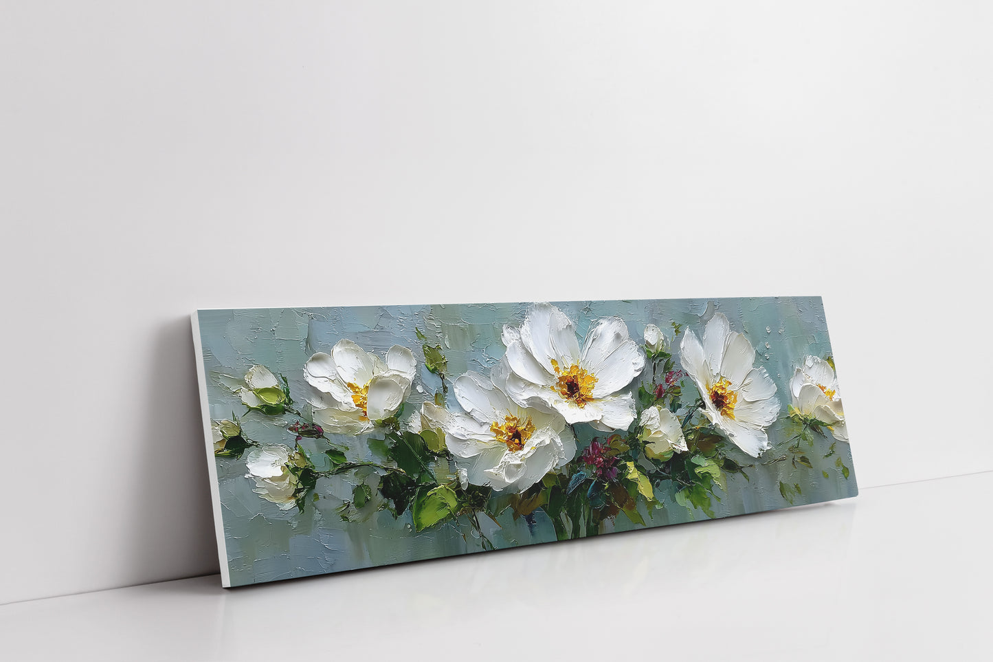 White Garden Blossoms In Soft Relief