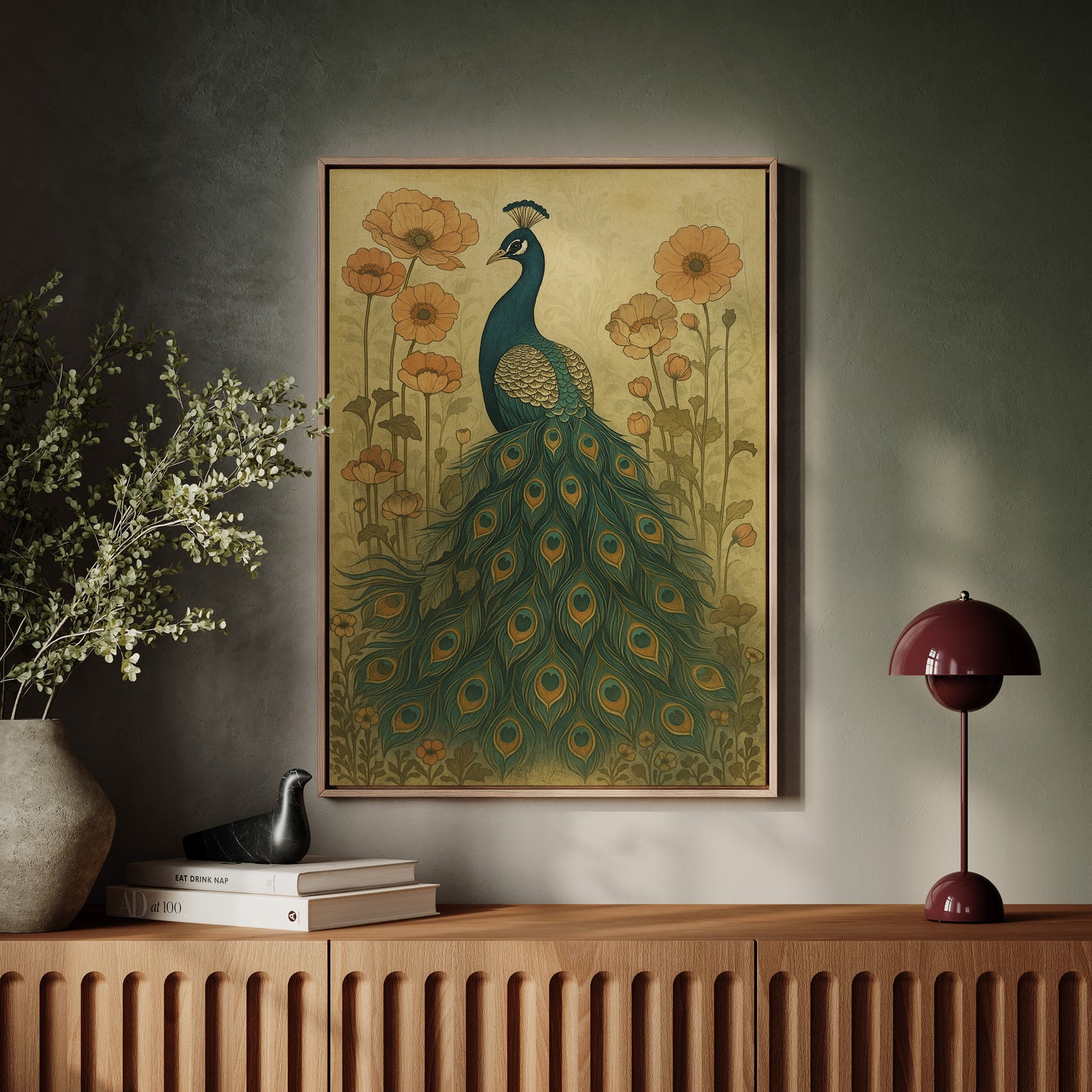 Garden Stillness with a Peacock's Gaze