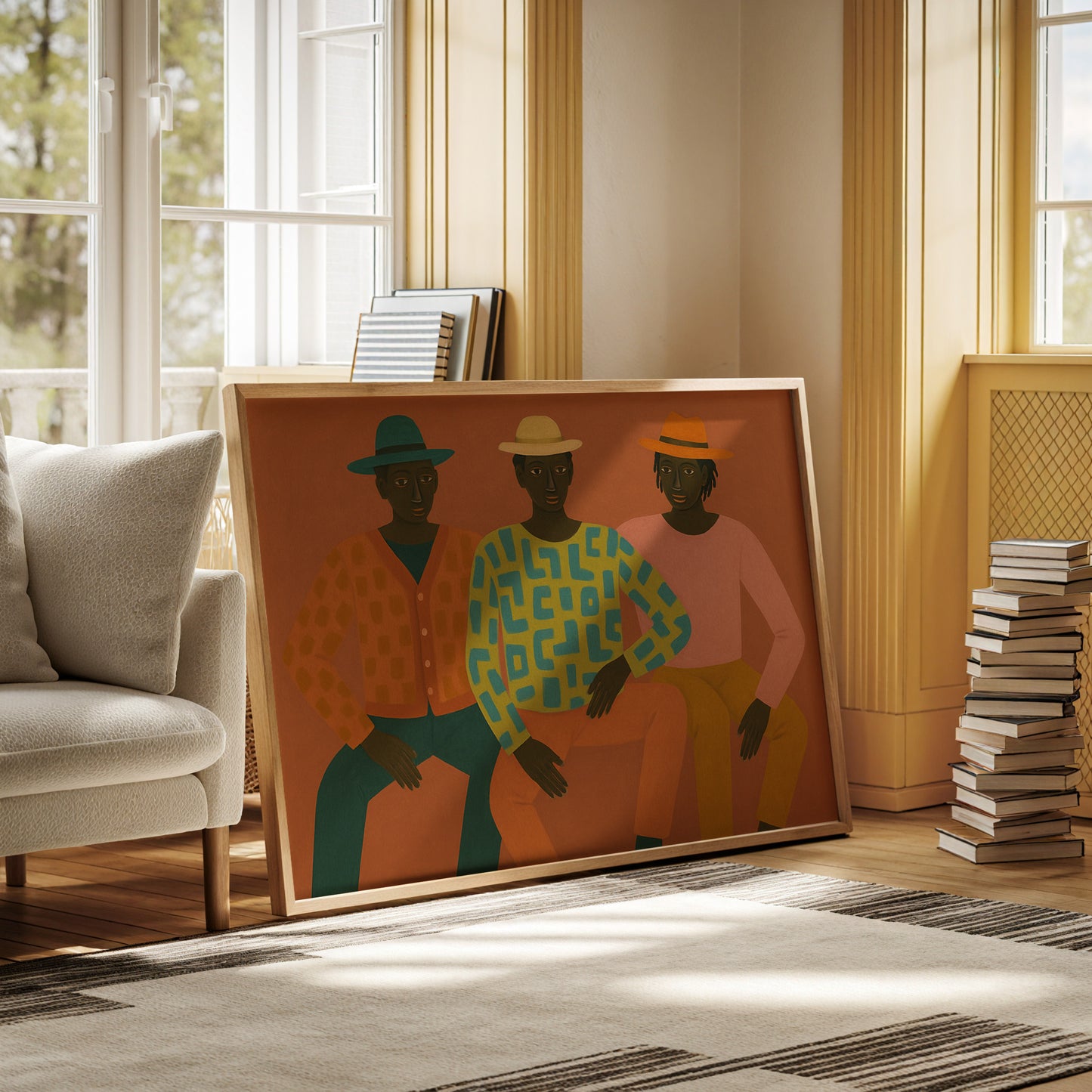 Three Friends in Patterned Harmony