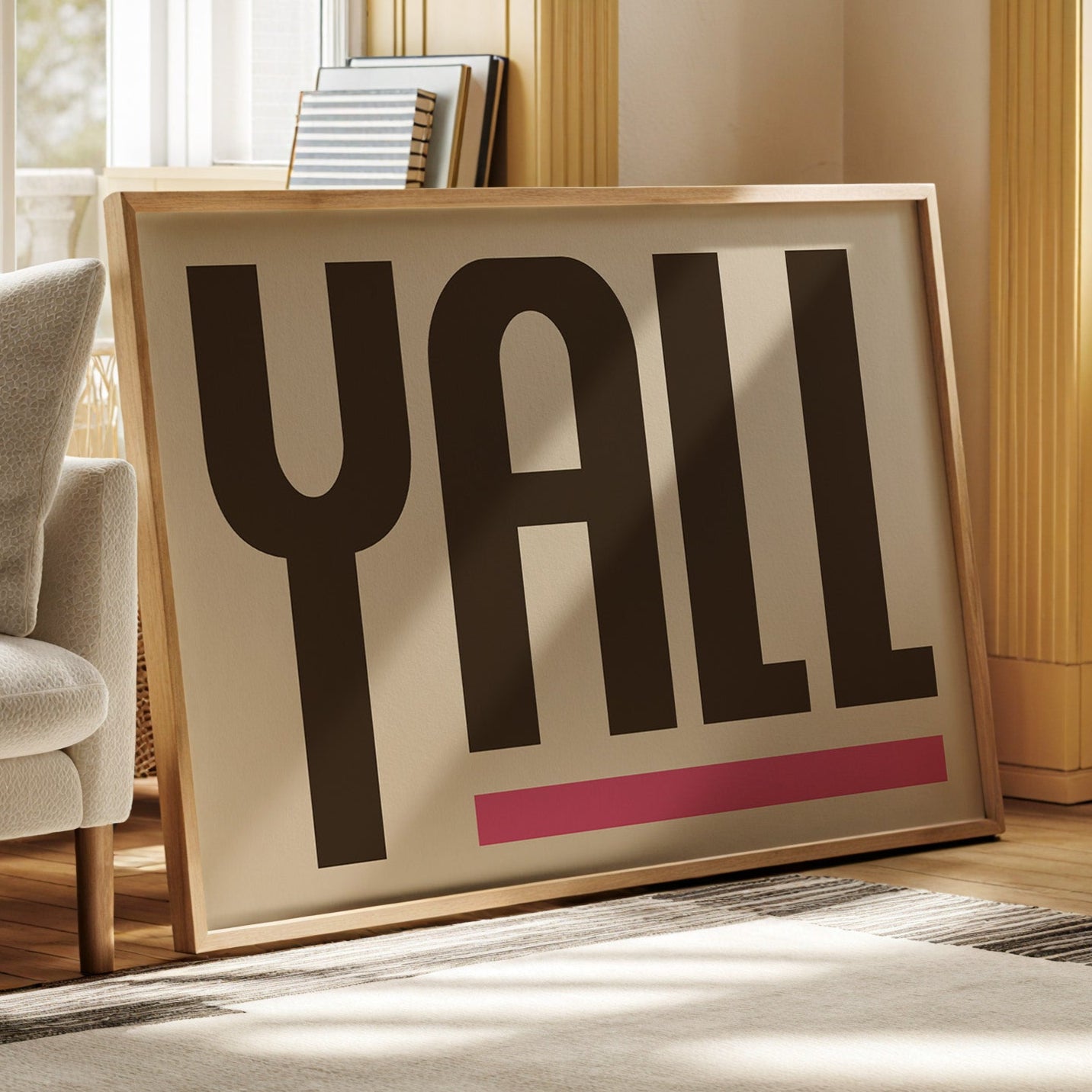 Y’all Typography Print with Pink Underline