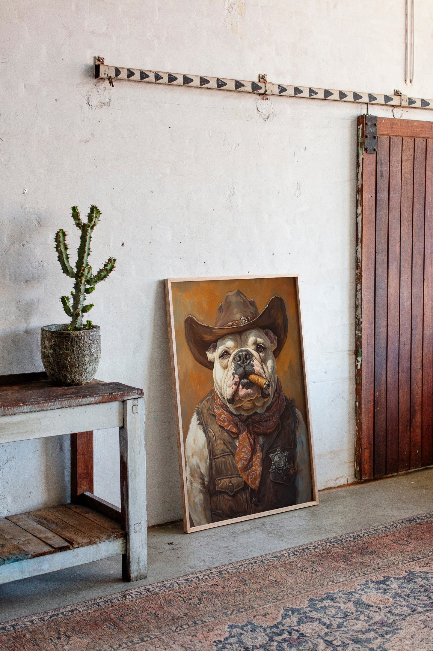 Bulldog Sheriff with a Cigar and Scowl