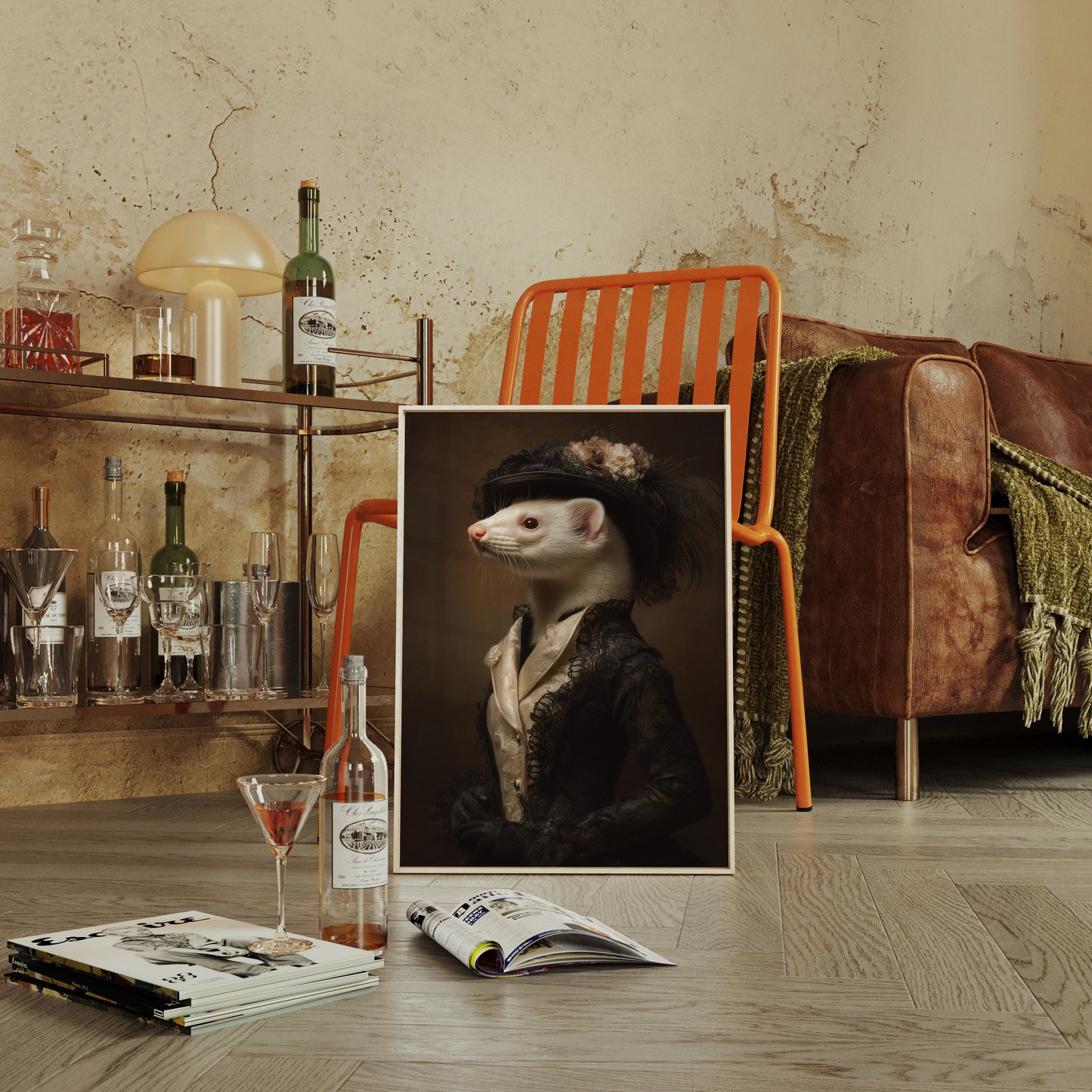 Dapper Ferret in Elegant Attire