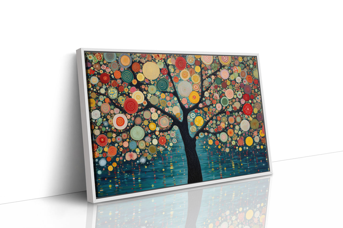 Circles Dance Through Teal Night