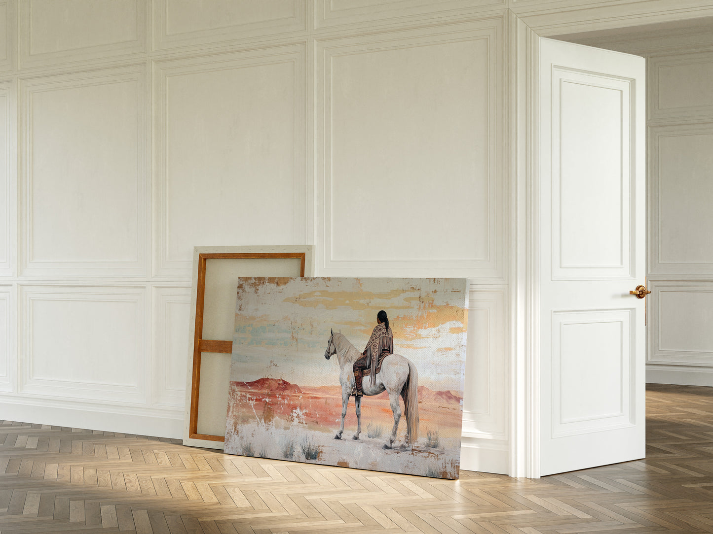 Desert Watcher on White Horse