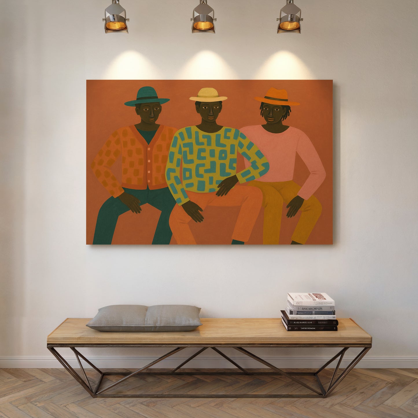 Three Friends in Patterned Harmony