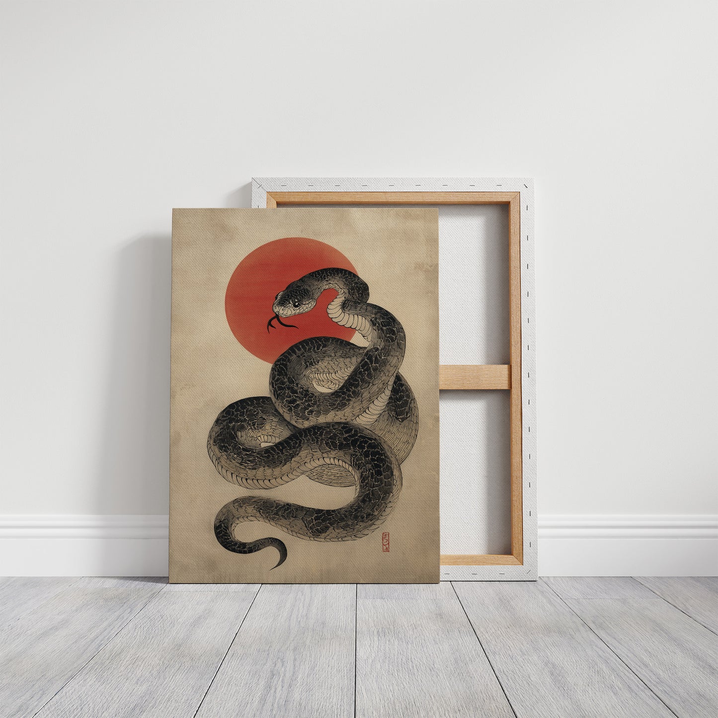 Serpent Coils Under Rising Sun