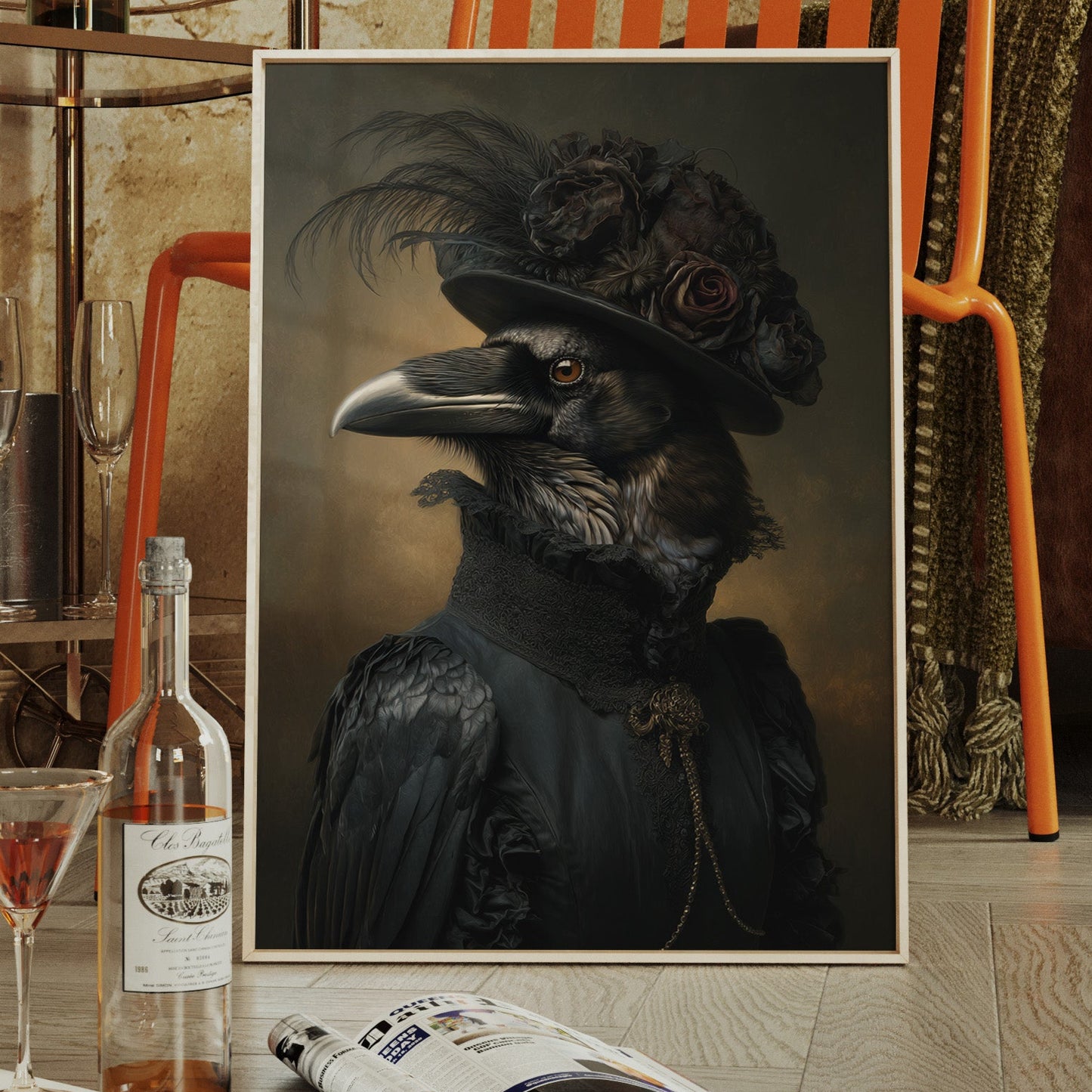 Elegantly Dressed Regal Raven