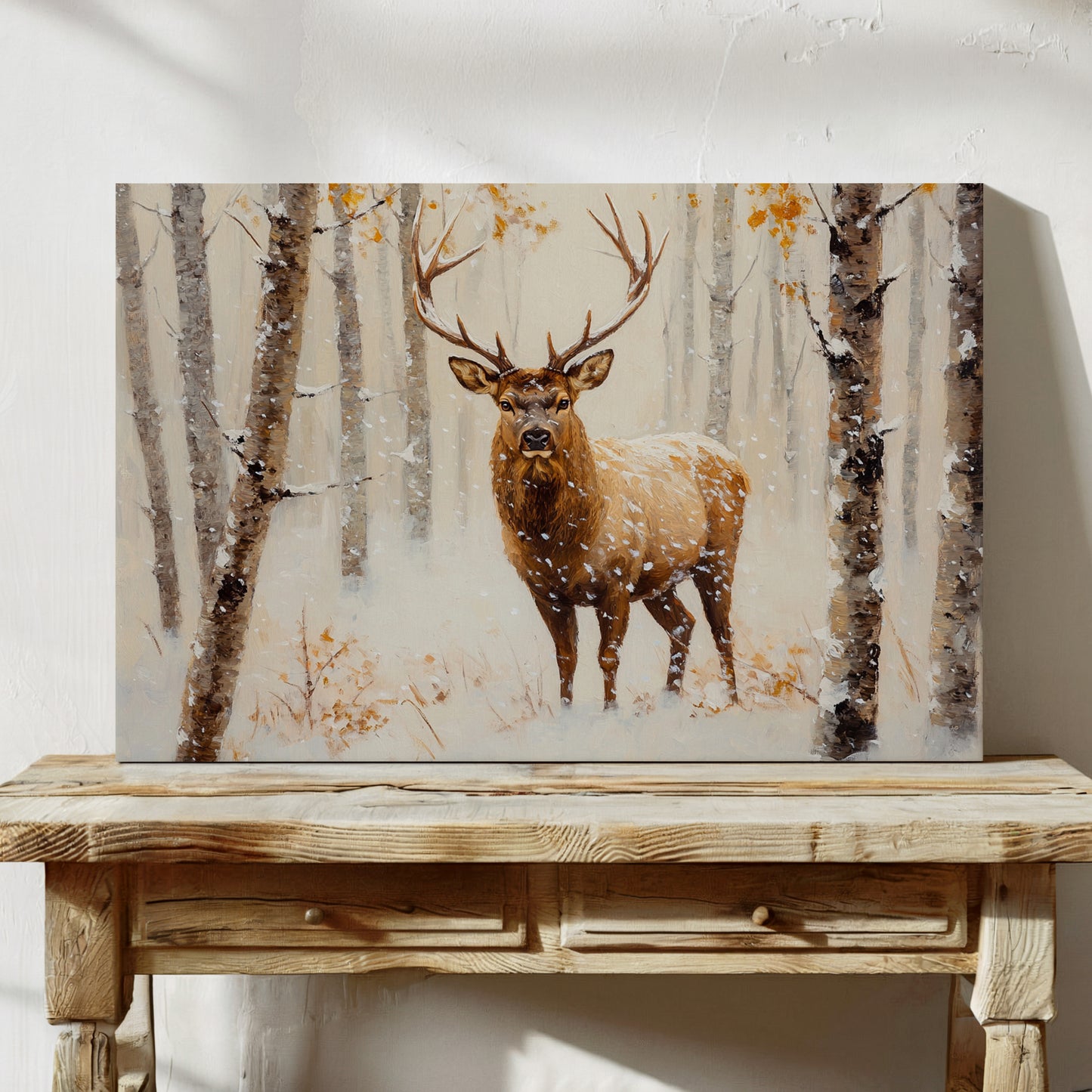 Noble Stag Among Winter Birches