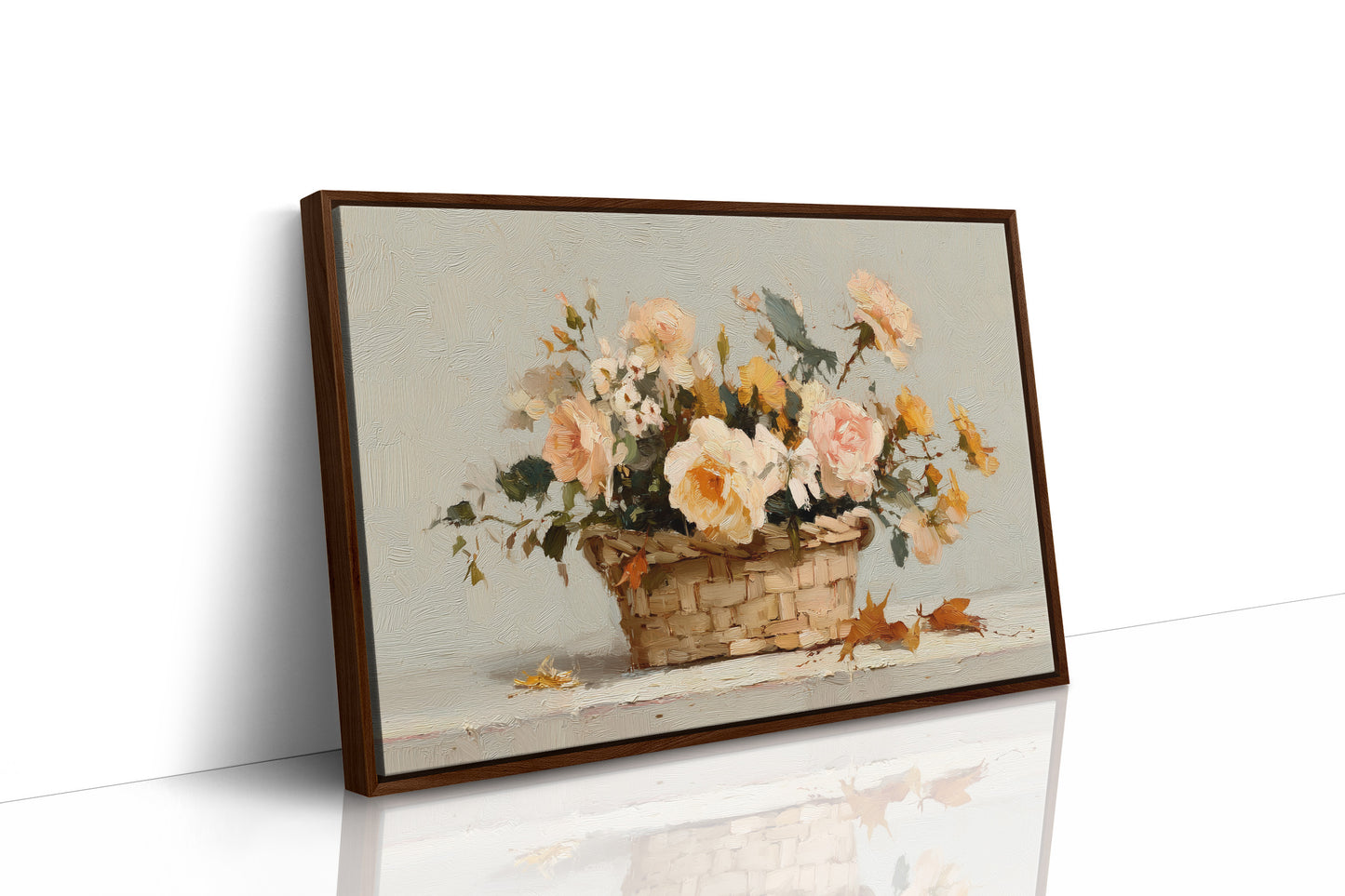 Woven Basket Cradles Peach Blooms