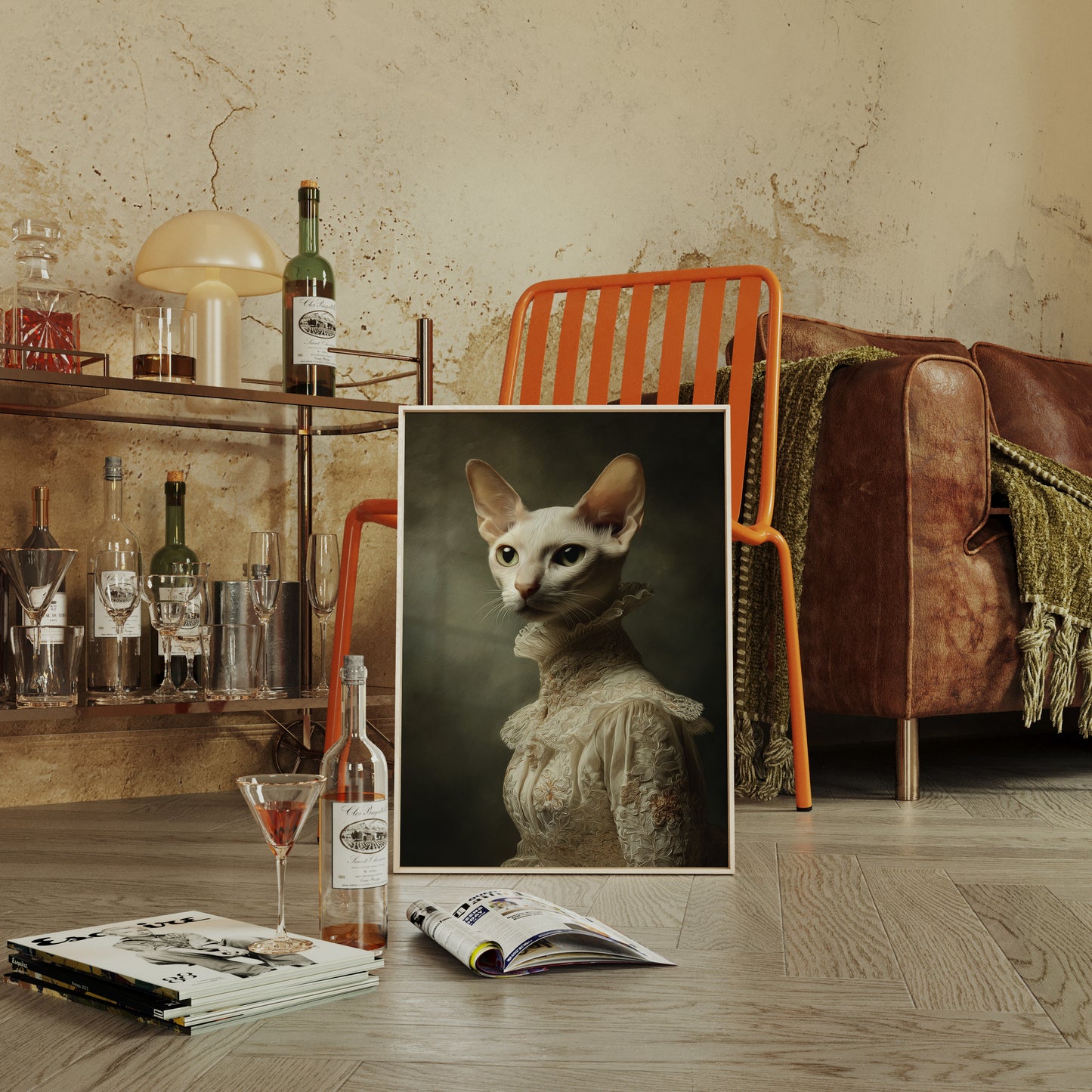 Regal Feline in Vintage Attire