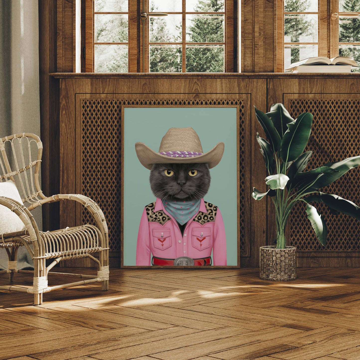 Midnight Cowcat Rules The Rodeo
