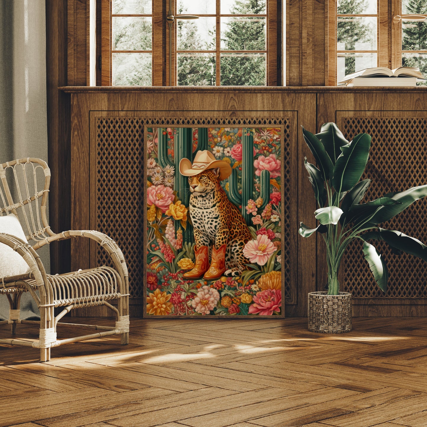 Desert Leopard Wears Cowboy Dreams