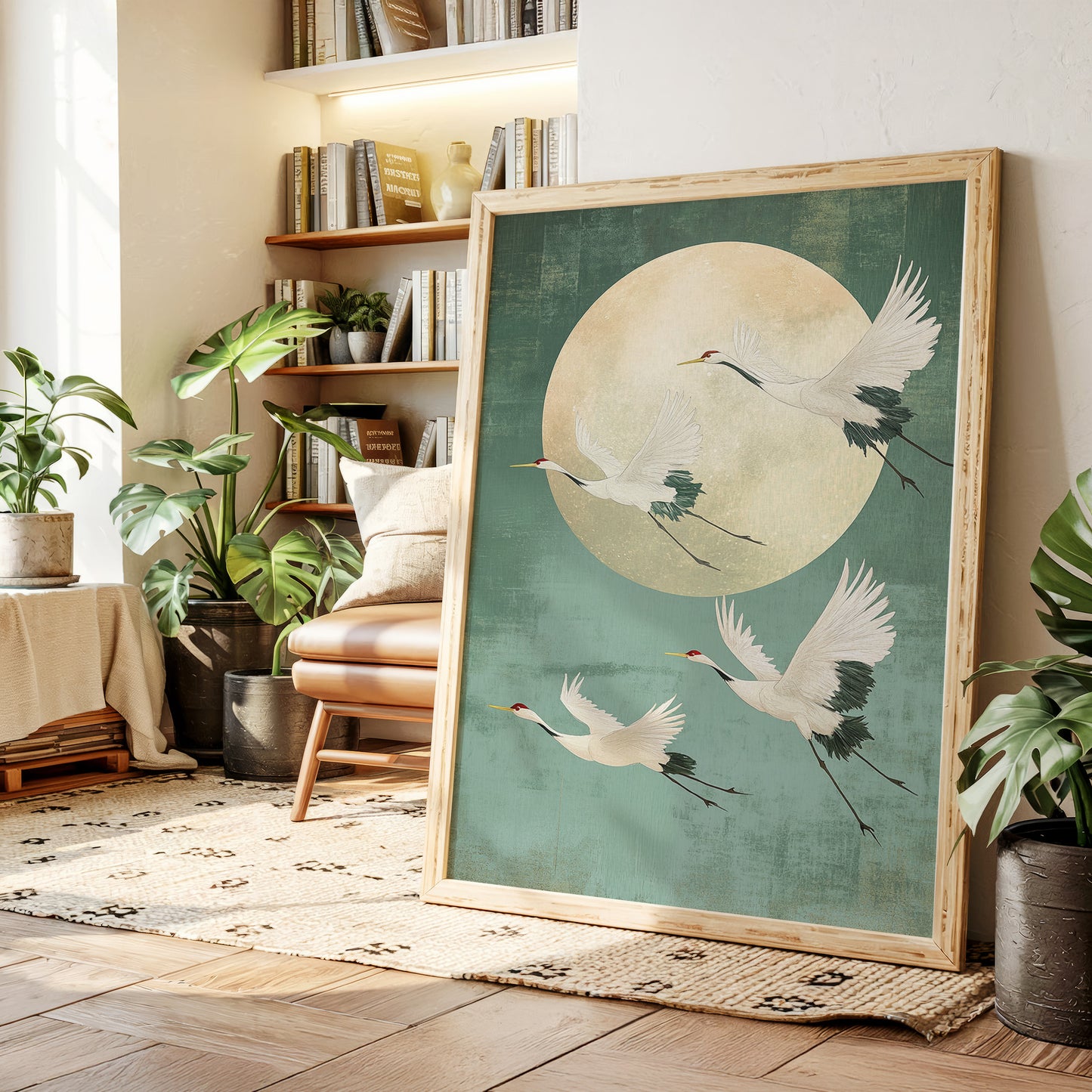 Moonrise Flight of the Cranes