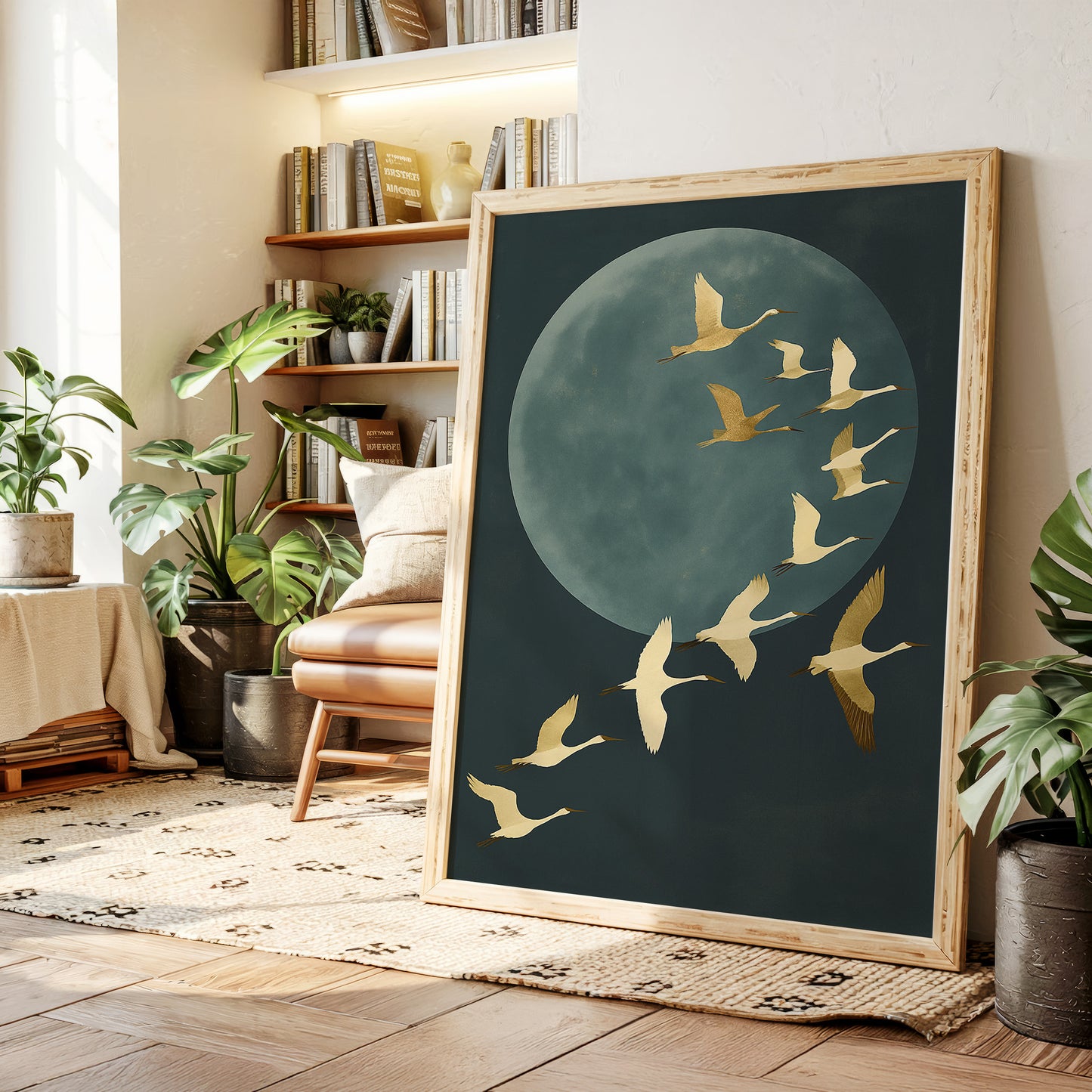 Golden Flight Beneath a Silent Moon