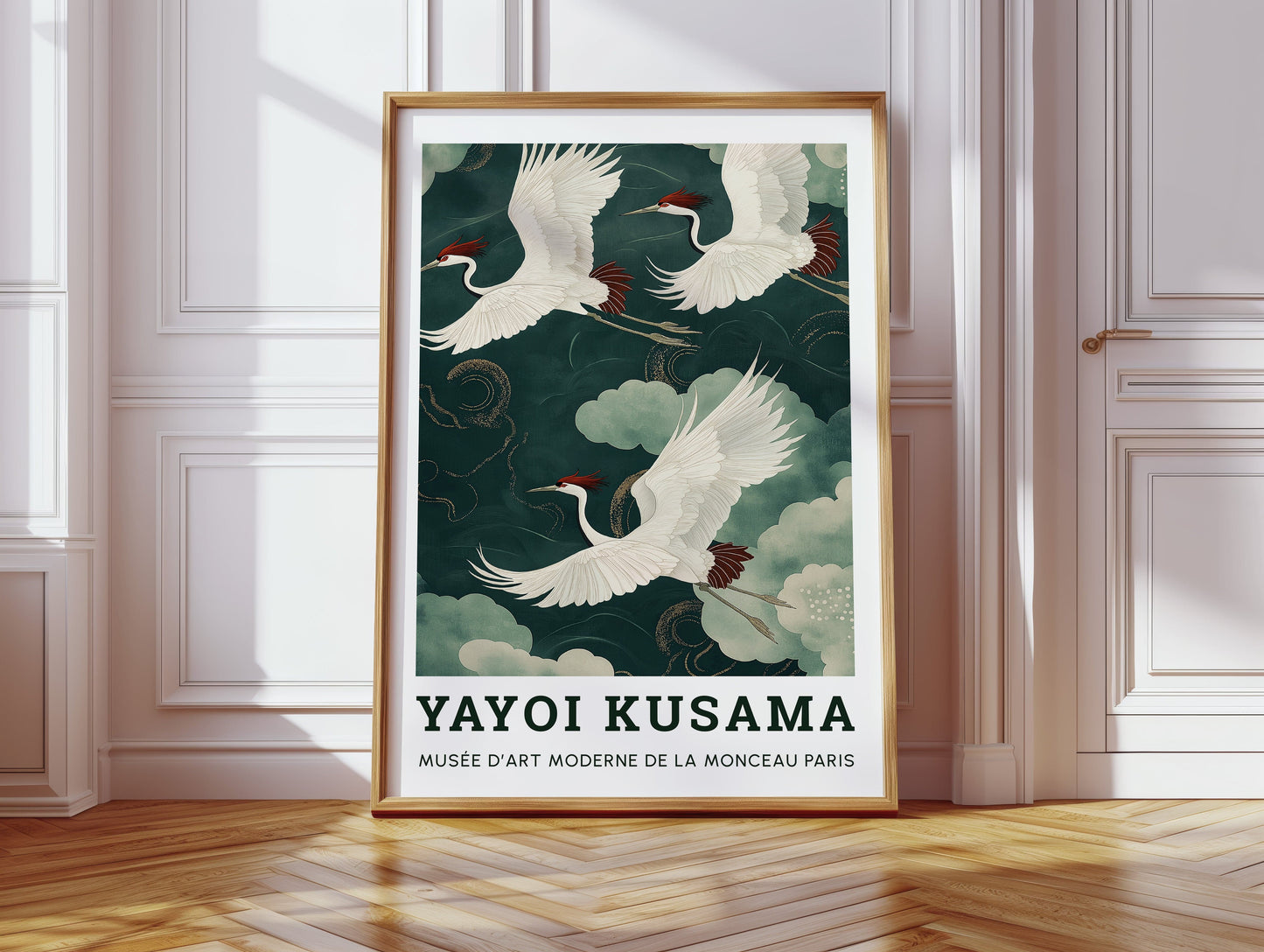 Celestial Flight – Cranes in a Dreamlike Sky