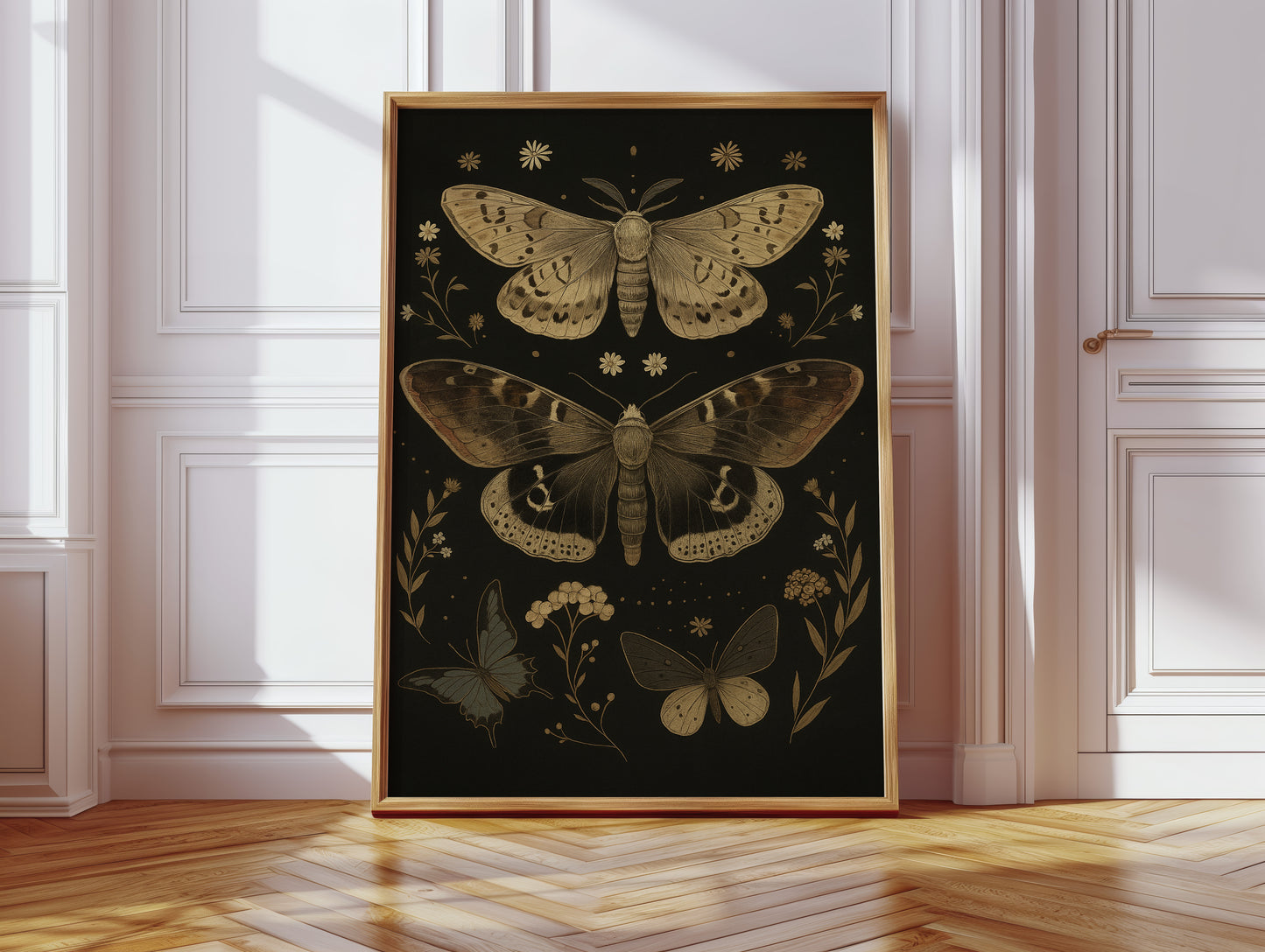 Nocturnal Wings and Wildflower Charms