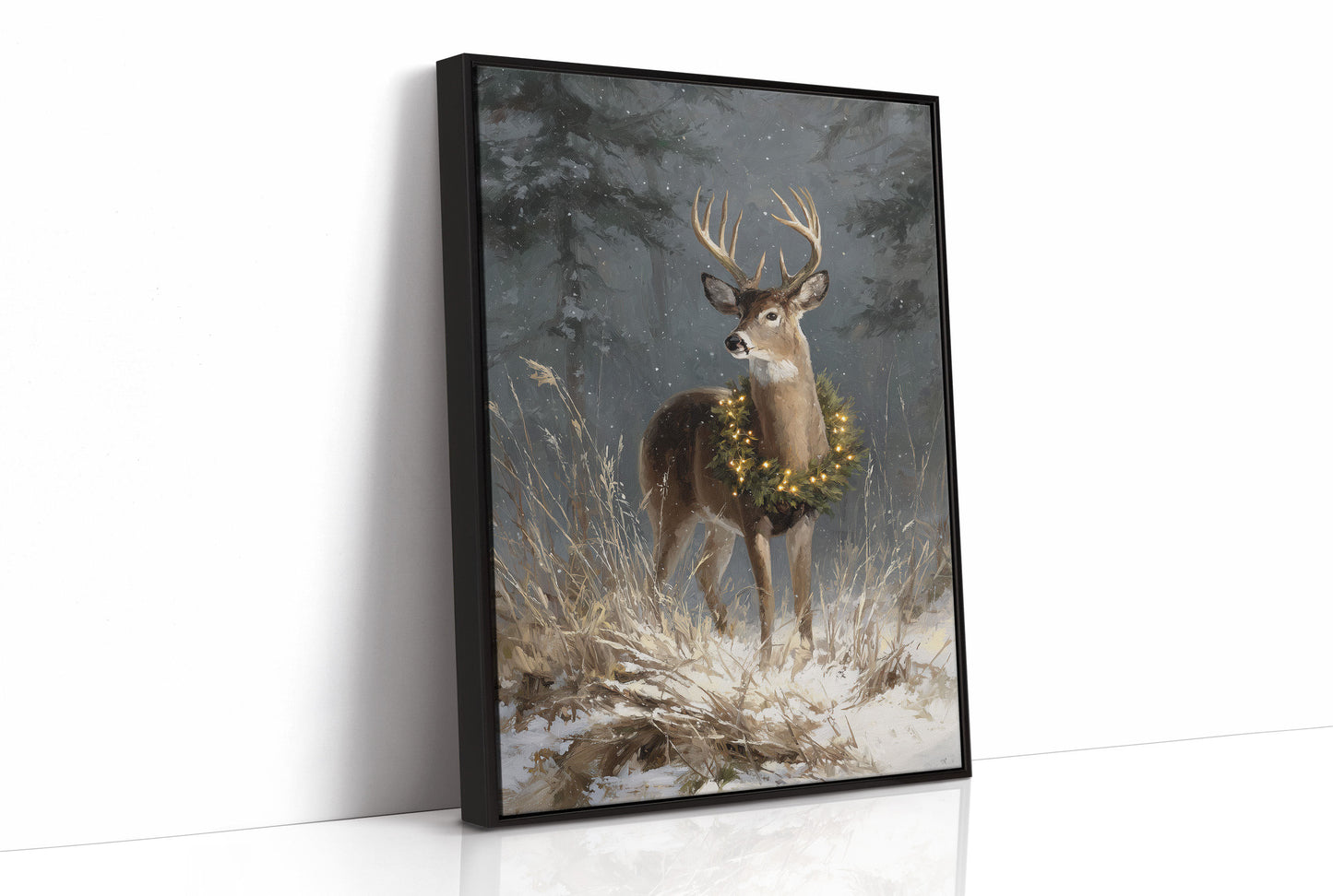 Starlit Stag Wears Winter's Crown