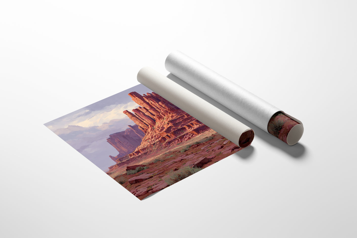 Red Towers Rise Through Purple Sky