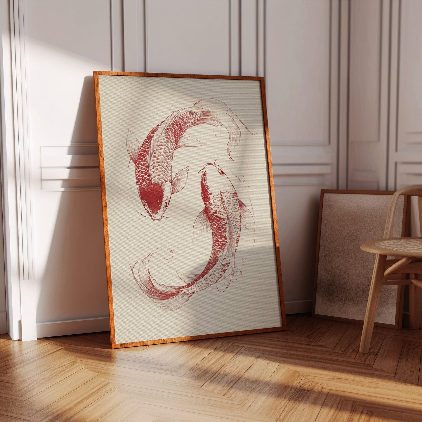 Yin-Yang Koi Fish – Minimalist Japanese Ink Wall Art