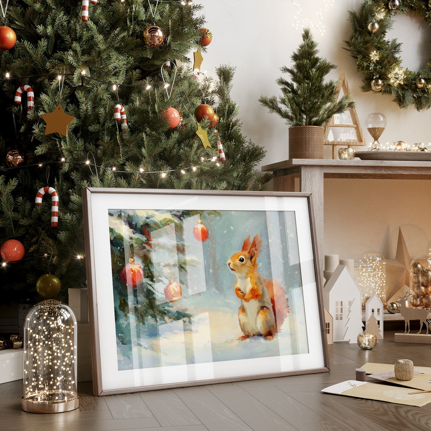 Winter Squirrel Discovers Christmas Magic