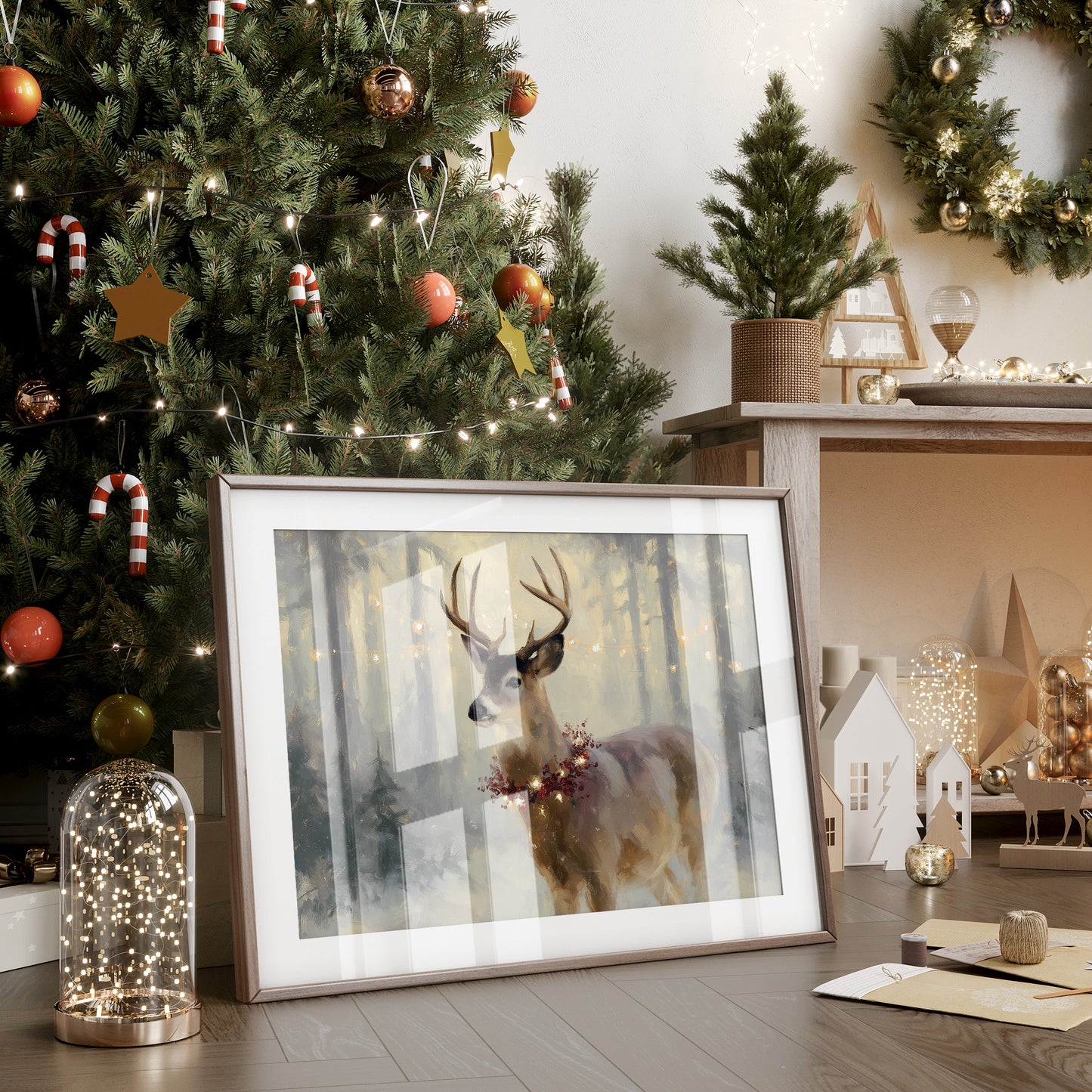 Winter Forest Crowns Noble Stag