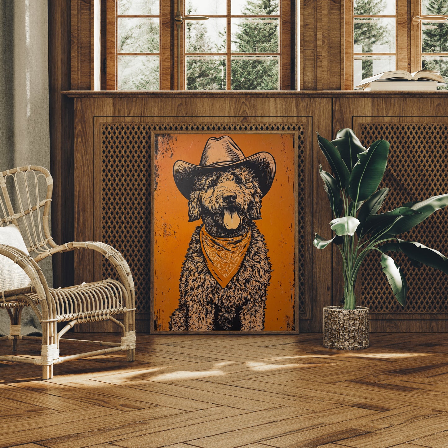 Ranch Hand Wags Through Copper Sunset