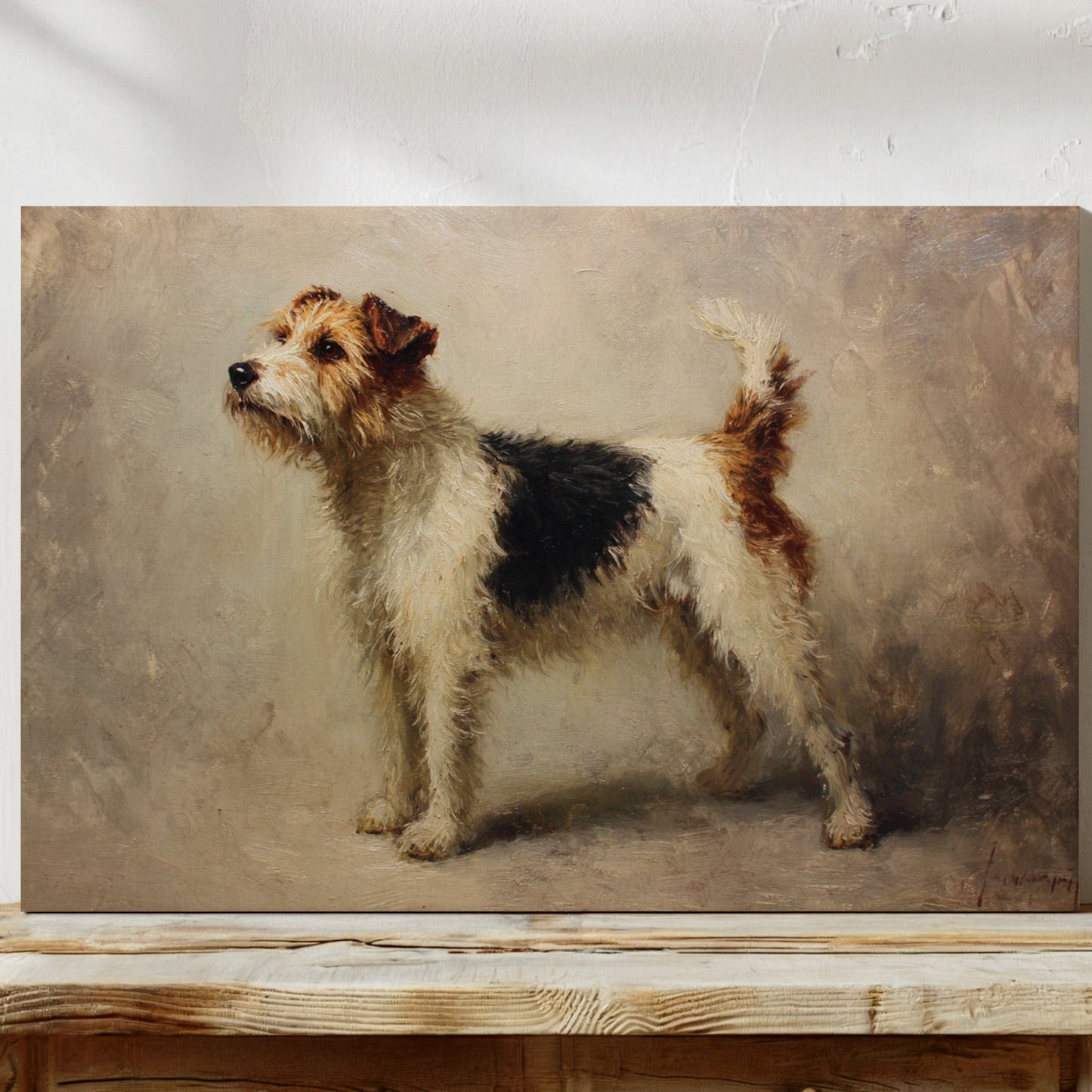 Noble Fox Terrier Stands Alert