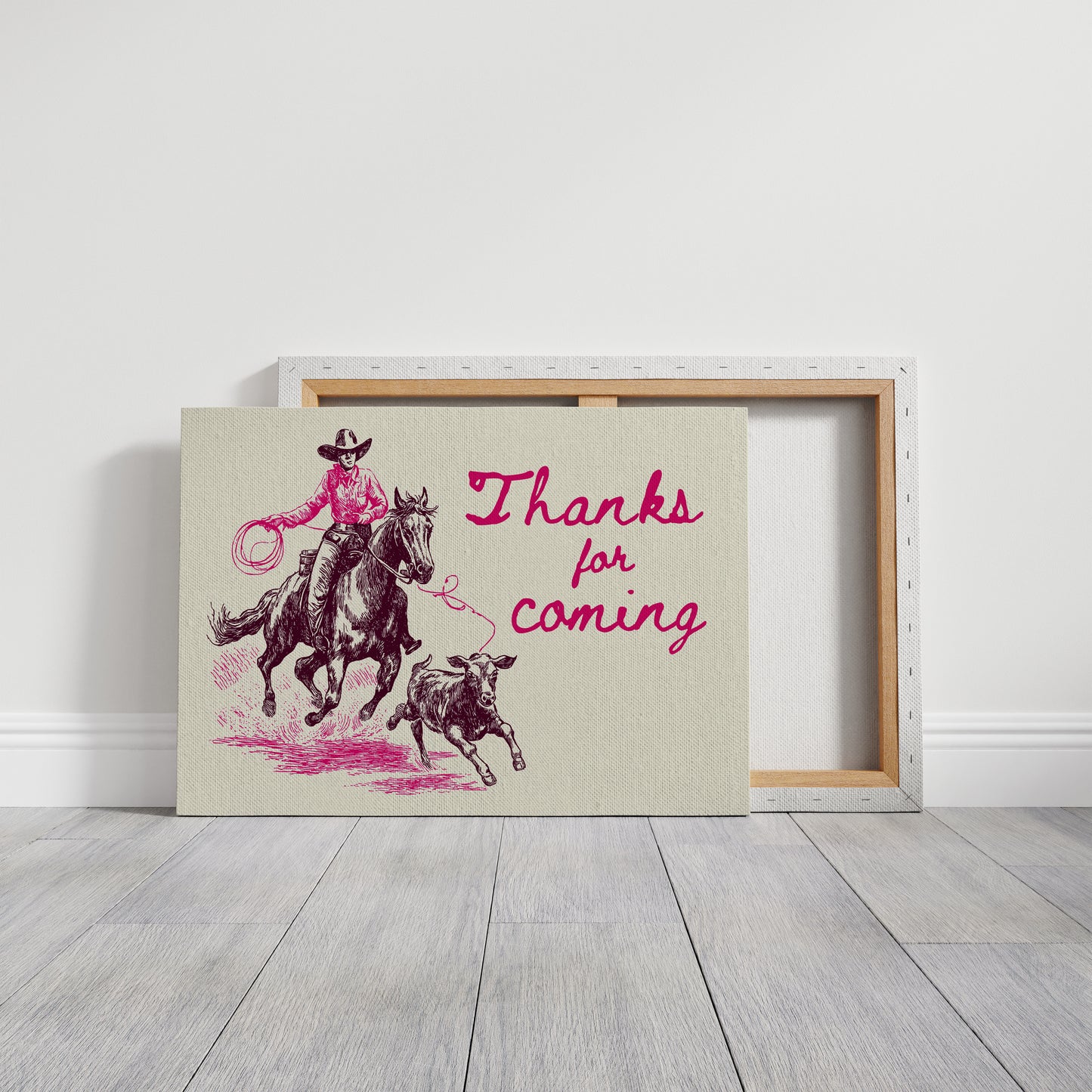 Thanks for Coming Western Cowgirl Art